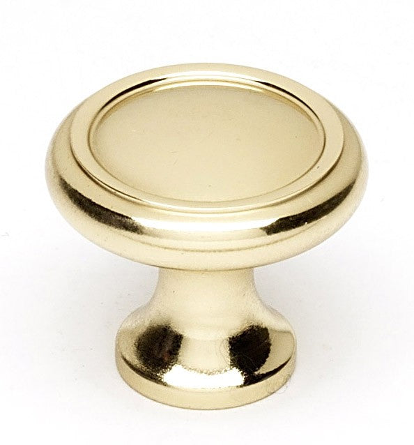 Old-Fashioned Polished Brass Knob 1.25"