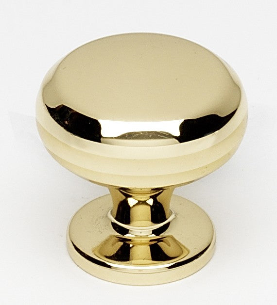 Modern Polished Brass Knob 1"