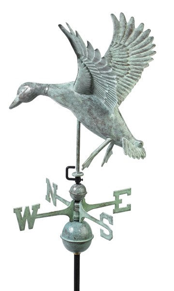 Landing Duck Weathervane, Blue Verdi