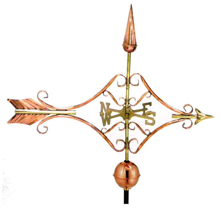 Victorian Arrow Weathervane, Polished Copper