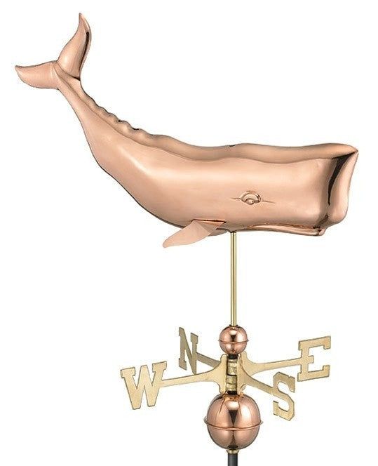 Whale 28"  Weathervane, Polished Copper
