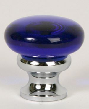 Glass Knob / Blue / Polished Chrome