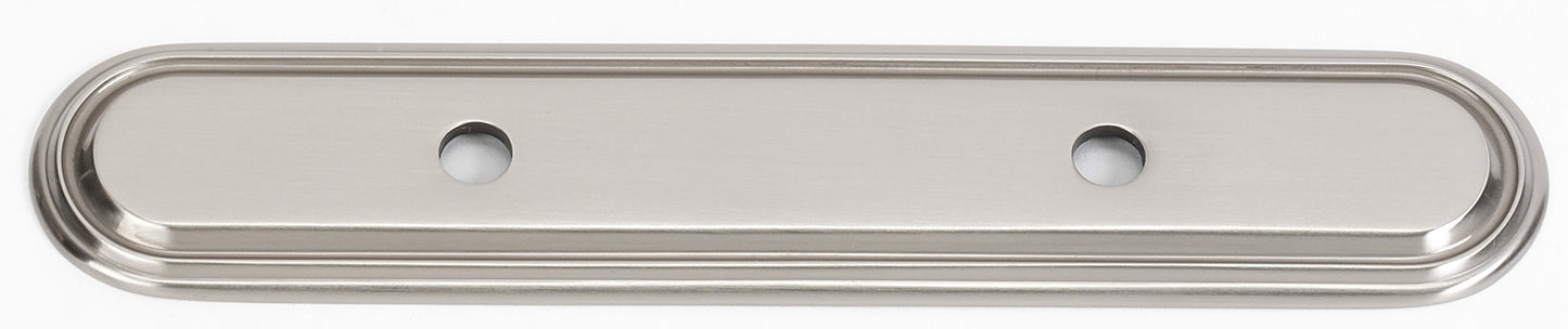 Satin Nickel Ornate Pull Back Plate 3"
