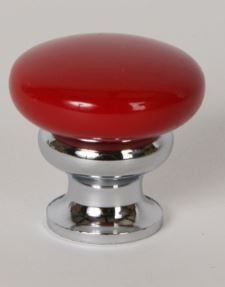 Red Knob w/ Polished Chrome Stem