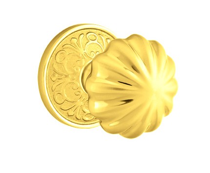 No. 1004 Door Knob (ORN) Polished Brass