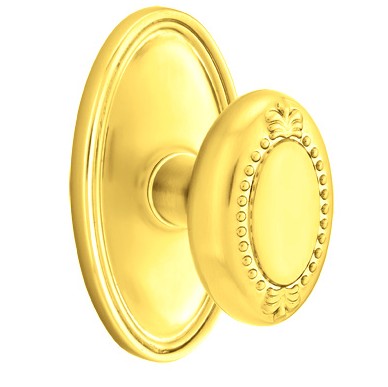 No. 1008 Door Knob (OVL) Polished Brass