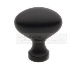 Oval Cabinet Knob Flat Black