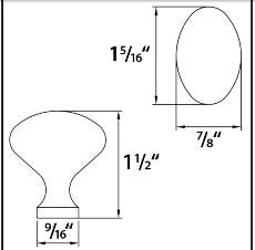 Oval Cabinet Knob Flat Black