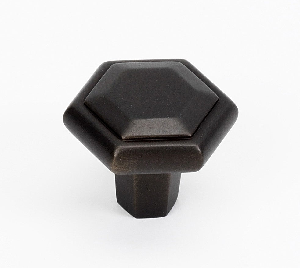 Chocolate Bronze Hexagon Knob 1.25"