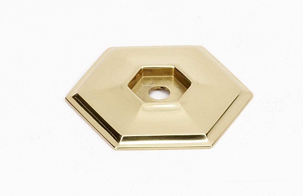 Polished Brass Hexagon Backplate 1 5/8"