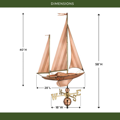 Large Sailboat Weathervane