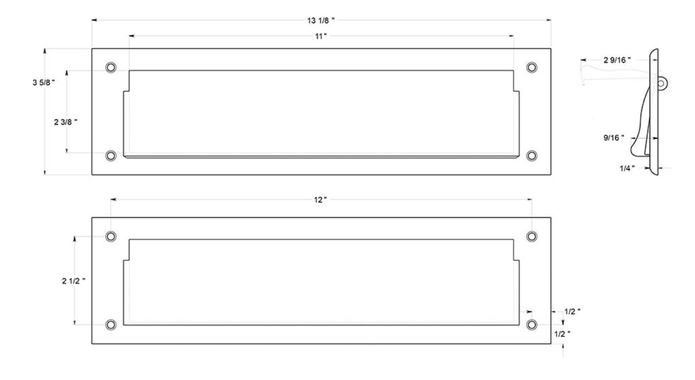 Mail Slot 13-1/8" with Interior Flap (Multiple Finishes)