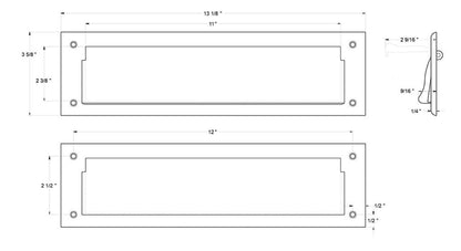 Mail Slot 13-1/8" with Interior Flap (Multiple Finishes)
