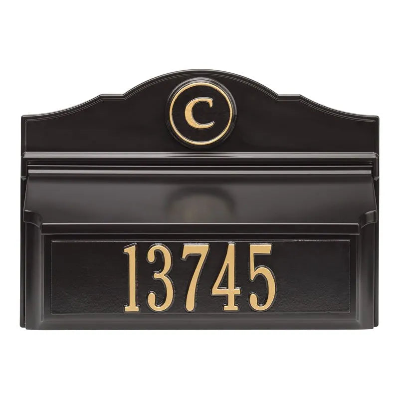 Colonial Wall Mailbox Package - Mailbox, Plaque & Monogram (6 Colors)