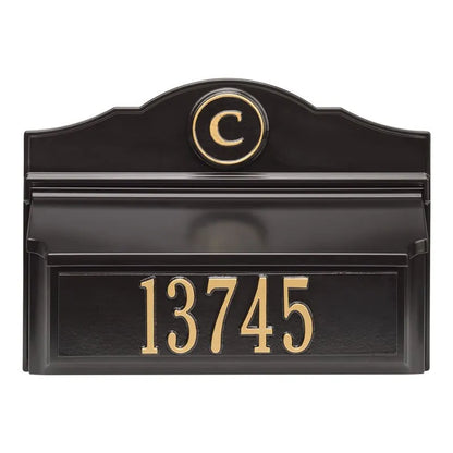 Colonial Wall Mailbox Package - Mailbox, Plaque & Monogram (6 Colors)