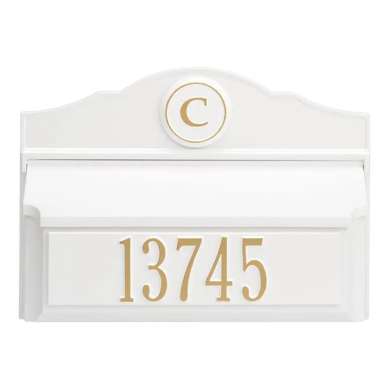 Colonial Wall Mailbox Package - Mailbox, Plaque & Monogram (6 Colors)