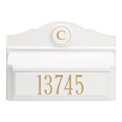 Colonial Wall Mailbox Package - Mailbox, Plaque & Monogram (6 Colors)