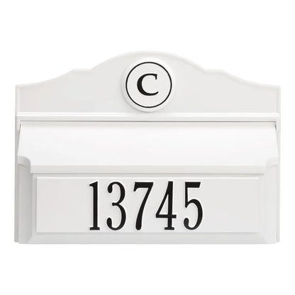 Colonial Wall Mailbox Package - Mailbox, Plaque & Monogram (6 Colors)