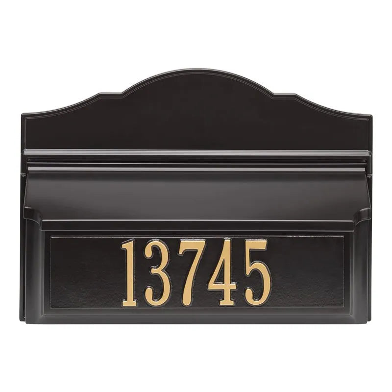 Colonial Wall Mailbox Package Mailbox & Plaque (6 Colors)