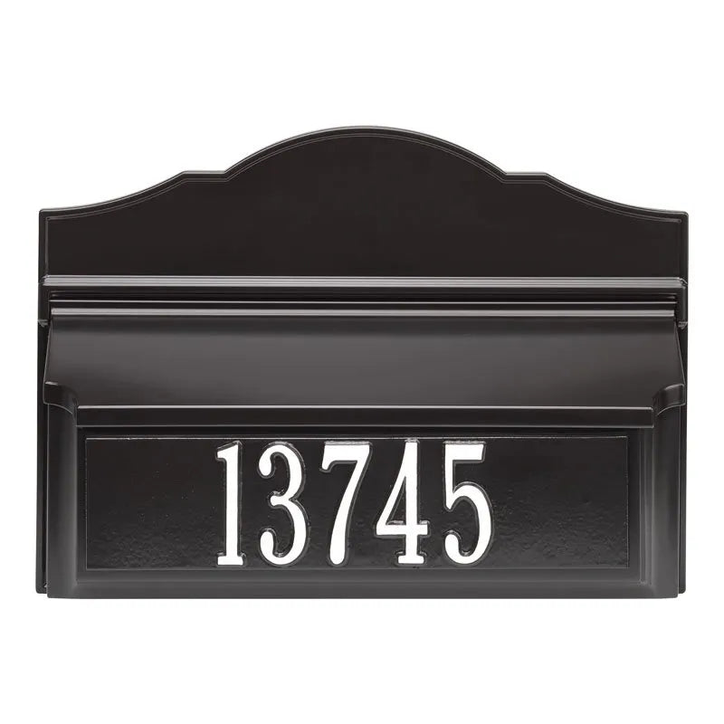 Colonial Wall Mailbox Package Mailbox & Plaque (6 Colors)