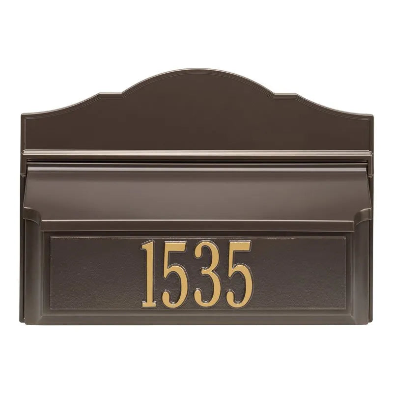 Colonial Wall Mailbox Package Mailbox & Plaque (6 Colors)