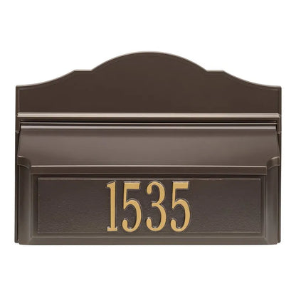 Colonial Wall Mailbox Package Mailbox & Plaque (6 Colors)