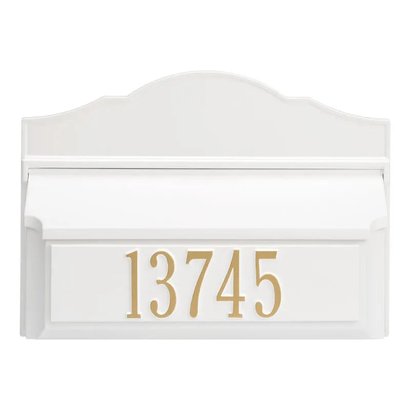 Colonial Wall Mailbox Package Mailbox & Plaque (6 Colors)