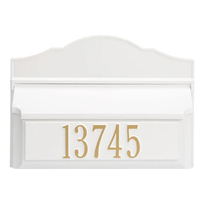 Colonial Wall Mailbox Package Mailbox & Plaque (6 Colors)