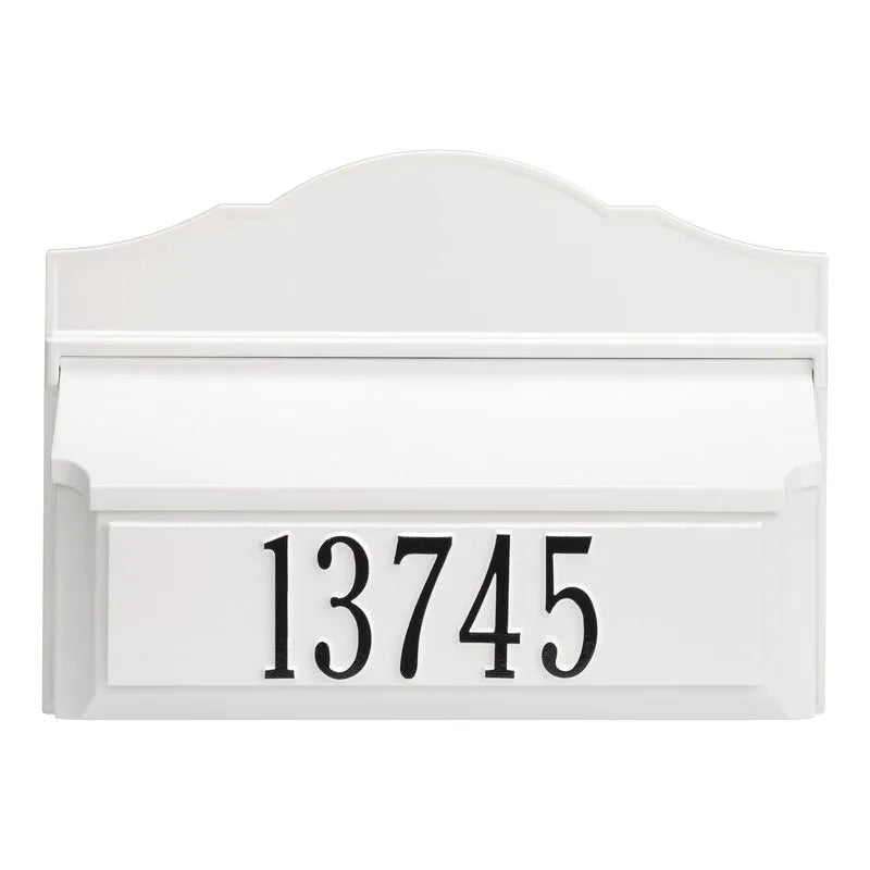 Colonial Wall Mailbox Package Mailbox & Plaque (6 Colors)