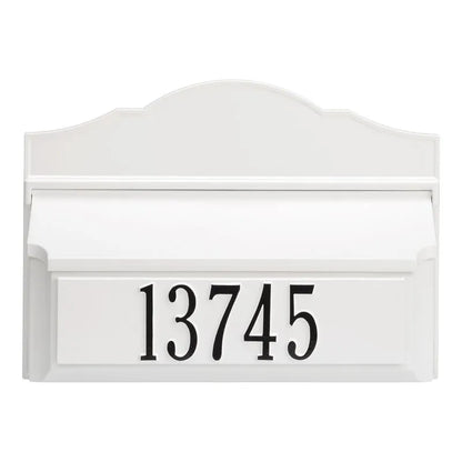 Colonial Wall Mailbox Package Mailbox & Plaque (6 Colors)