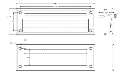 Mail Slot 8-7/8" with Interior Frame (Multiple Finishes)