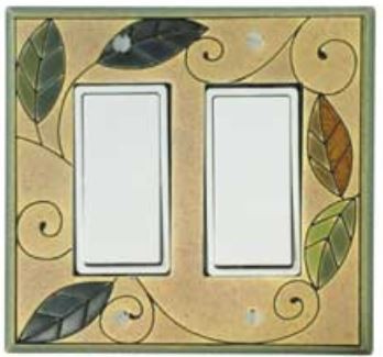 Natural Leaves Ceramic Switchplates