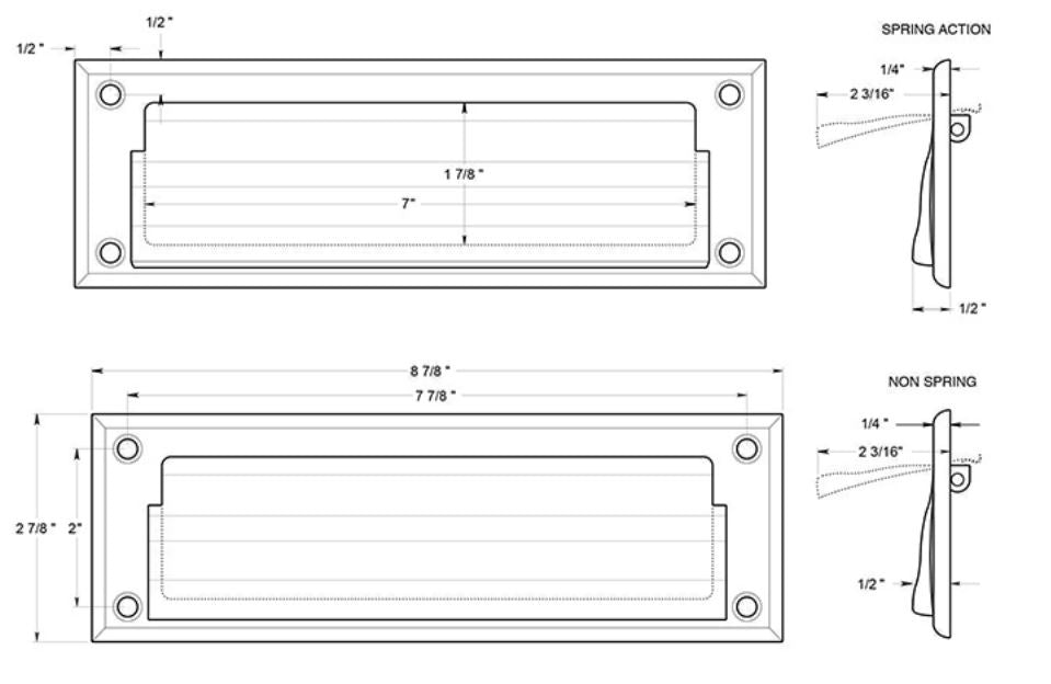 Mail Slot 8-7/8" with Back Plate (Multiple Finishes)