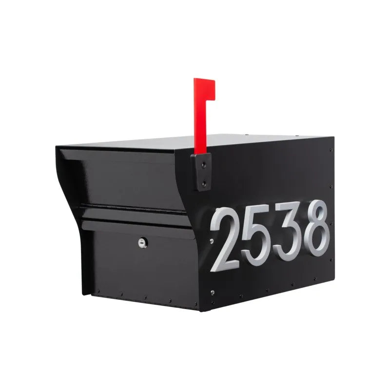 MailVault Streetside Mailbox with Modern Stand-off Numbers (3 Colors)