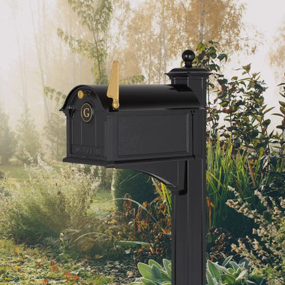 Balmoral Mailbox Monogram & Post Package - Black