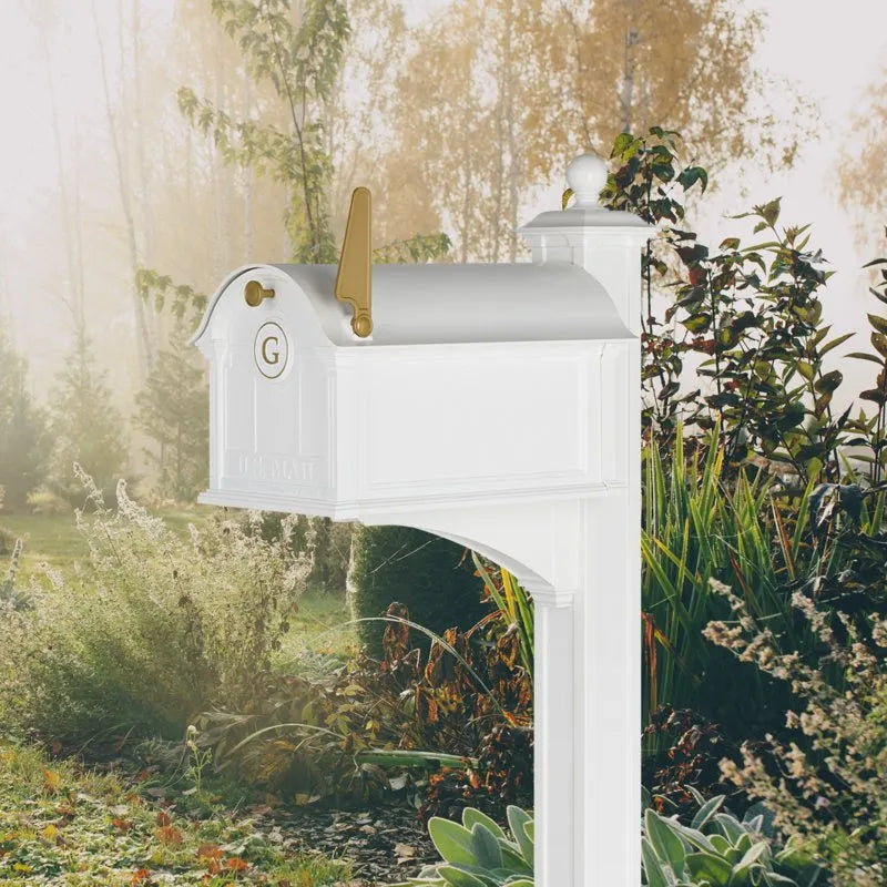 Balmoral Mailbox Monogram & Post Package - White