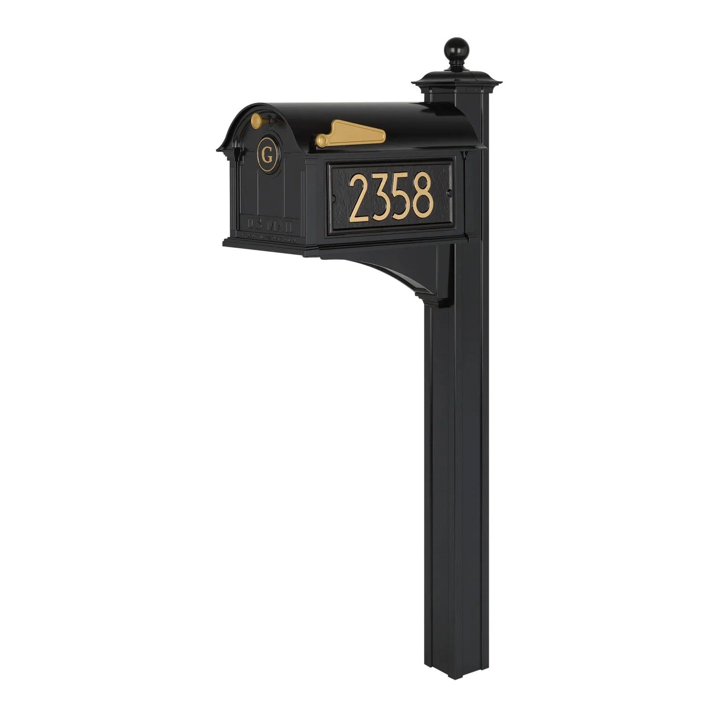 Modern Balmoral Monogram Mailbox Package - Black