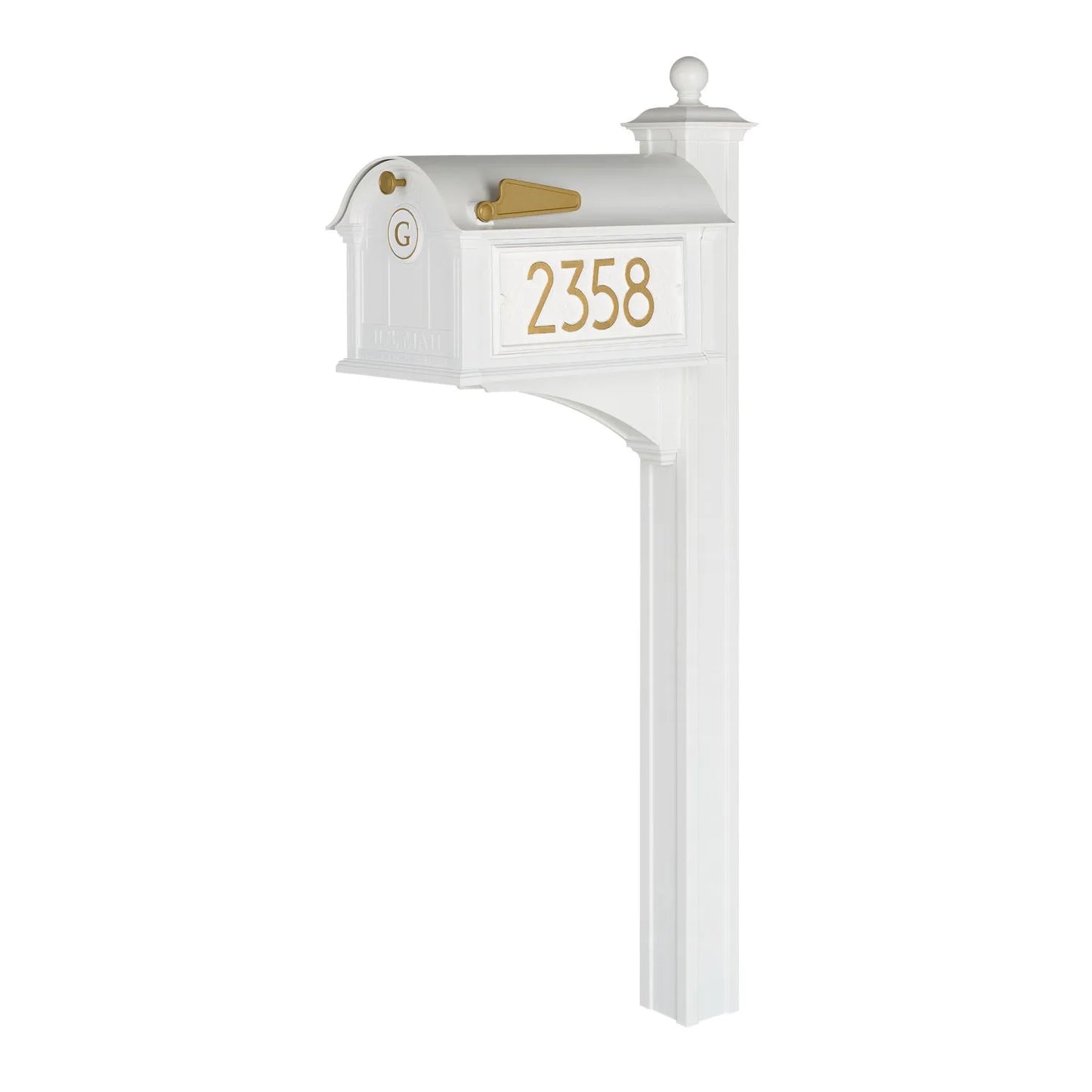 Modern Balmoral Monogram Mailbox Package - White