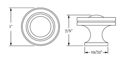 Beveled Knob 1"