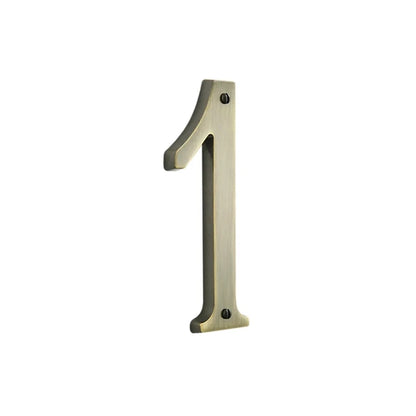 House Numbers - Satin Brass & Black