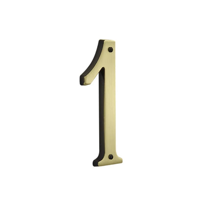 House Numbers - Satin Brass & Brown