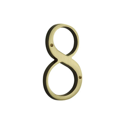 House Numbers - Satin Brass & Brown