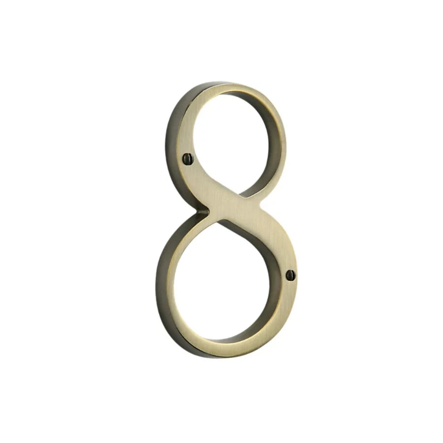 House Numbers - Satin Brass & Black