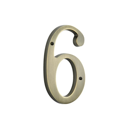 House Numbers - Satin Brass & Black