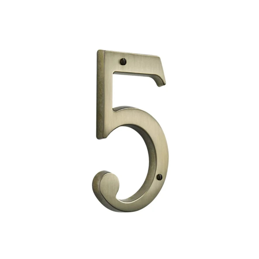 House Numbers - Satin Brass & Black