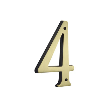 House Numbers - Satin Brass & Brown