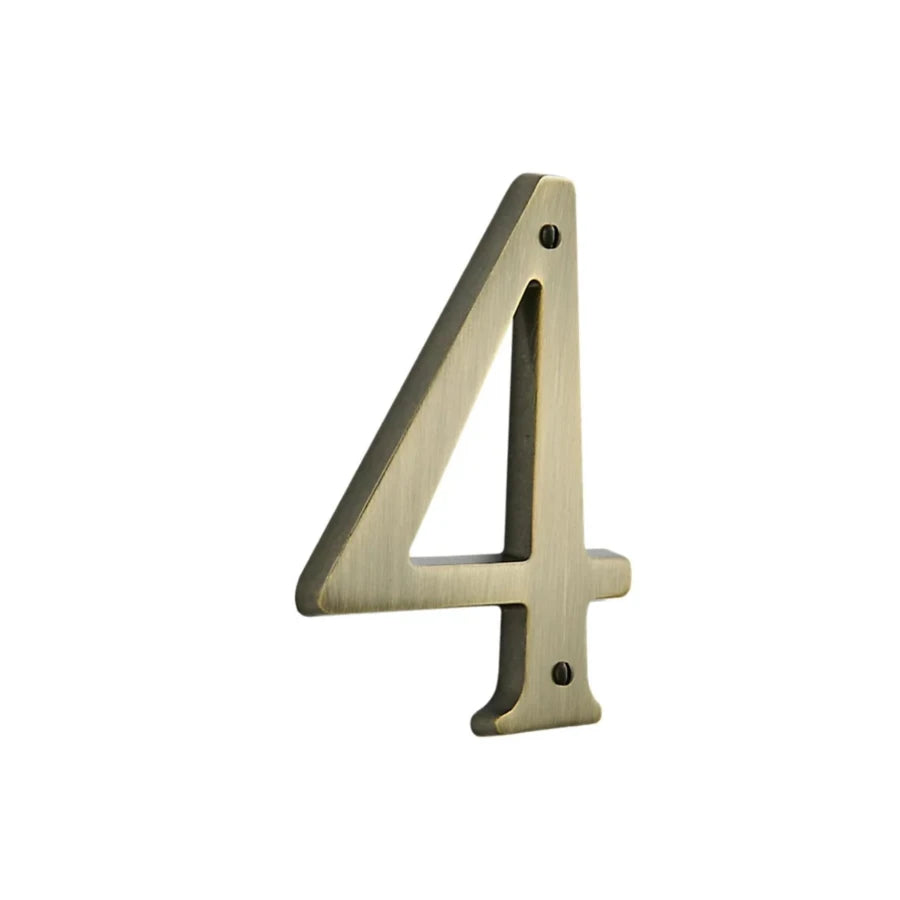 House Numbers - Satin Brass & Black