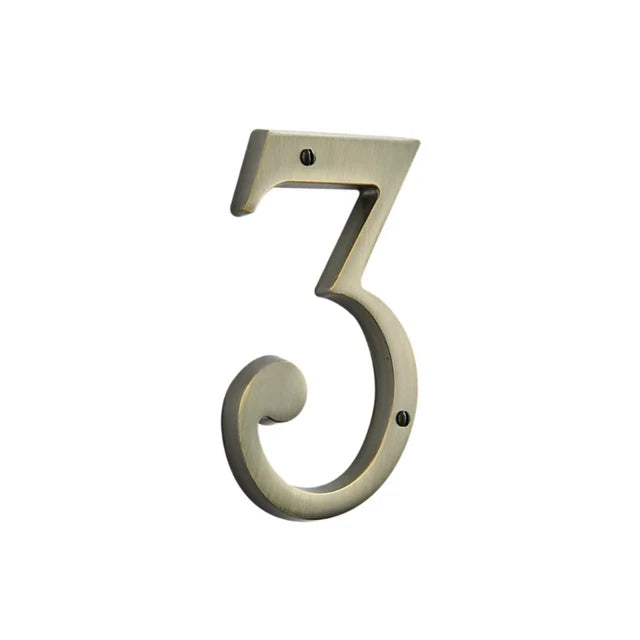 House Numbers - Satin Brass & Black
