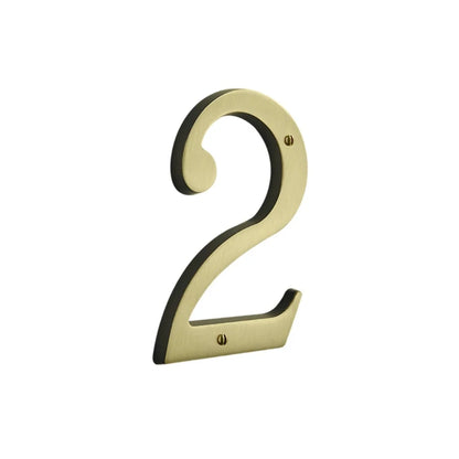 House Numbers - Satin Brass & Brown
