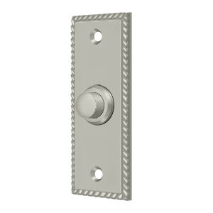 Door Bell Button, Rectangular with Rope Pattern